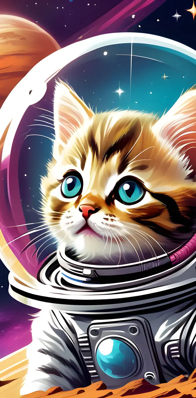 Orange Kitten In Space