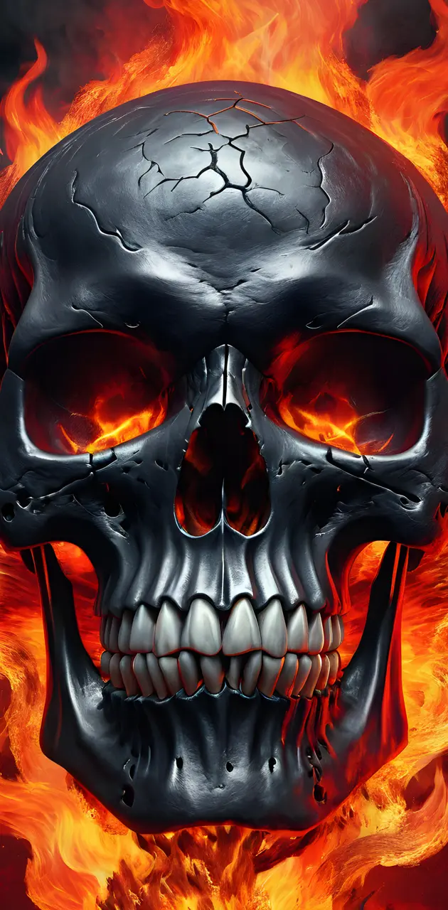 Skull on fire