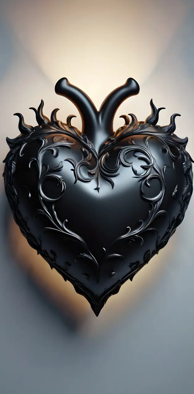black porcelain Heart