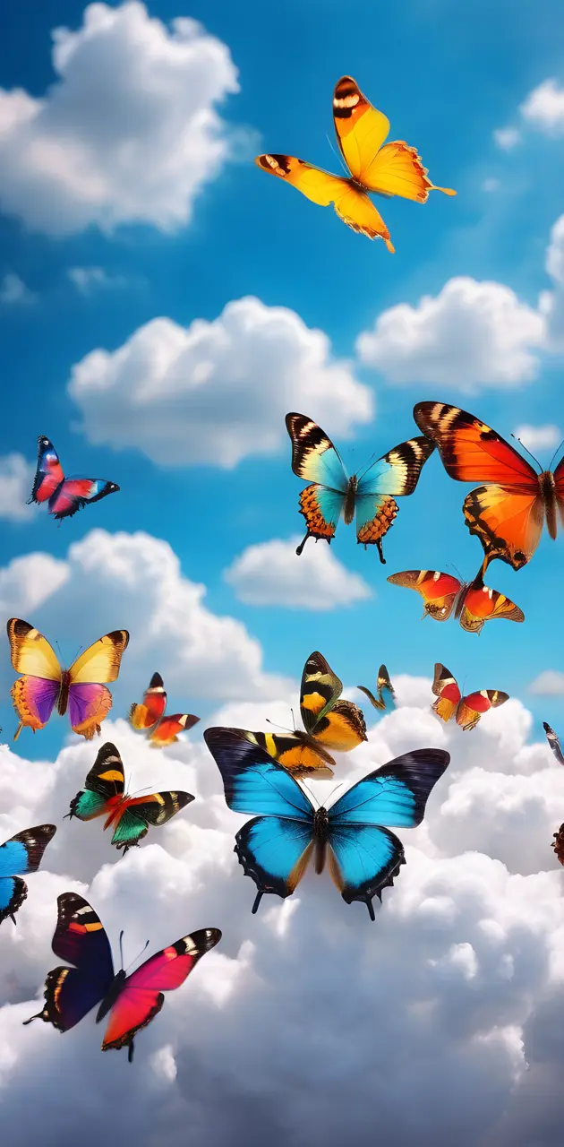 a group of color
ful butterflies