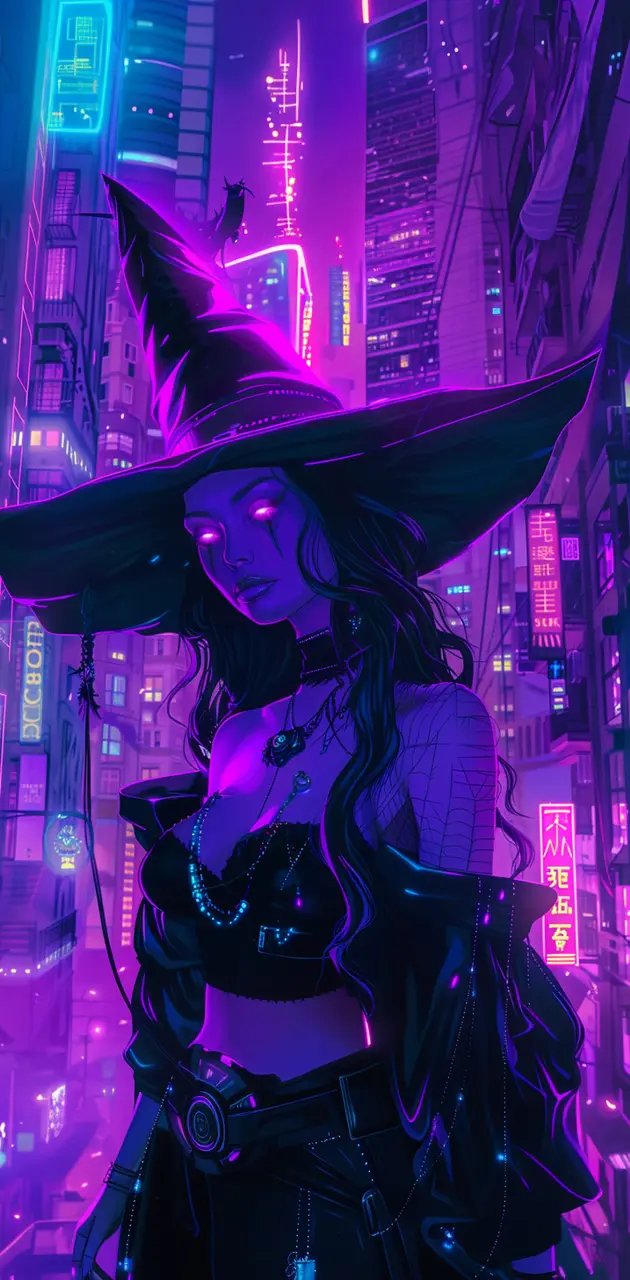 Purple Cyber Witch