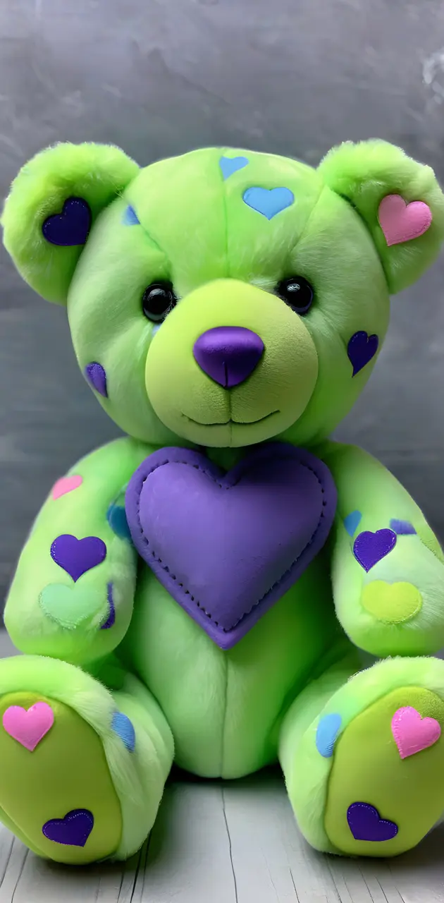a green stuffed animal
