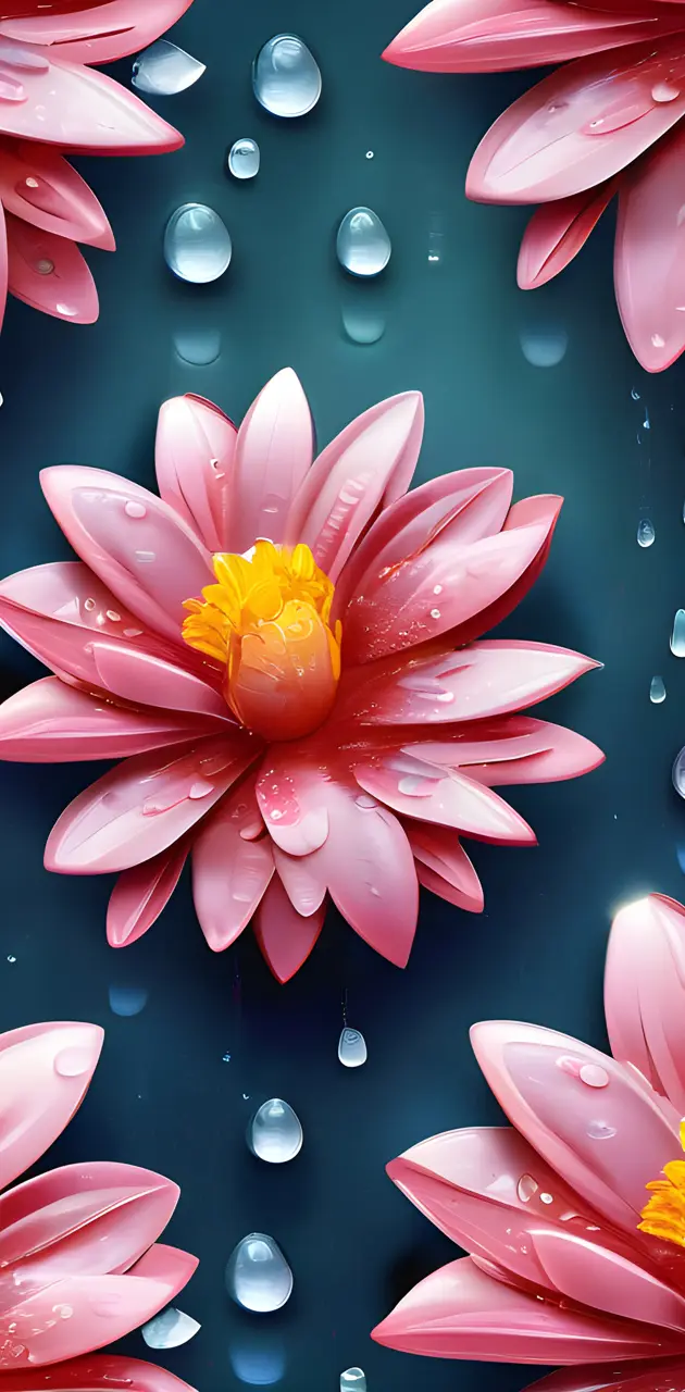 water drops flower