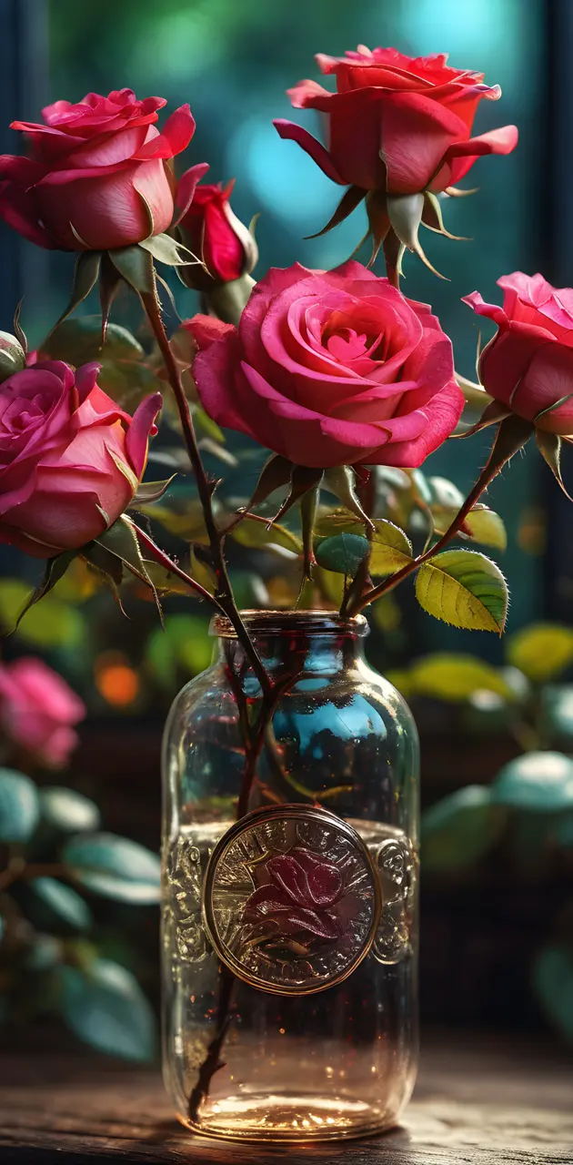 bottled roses
