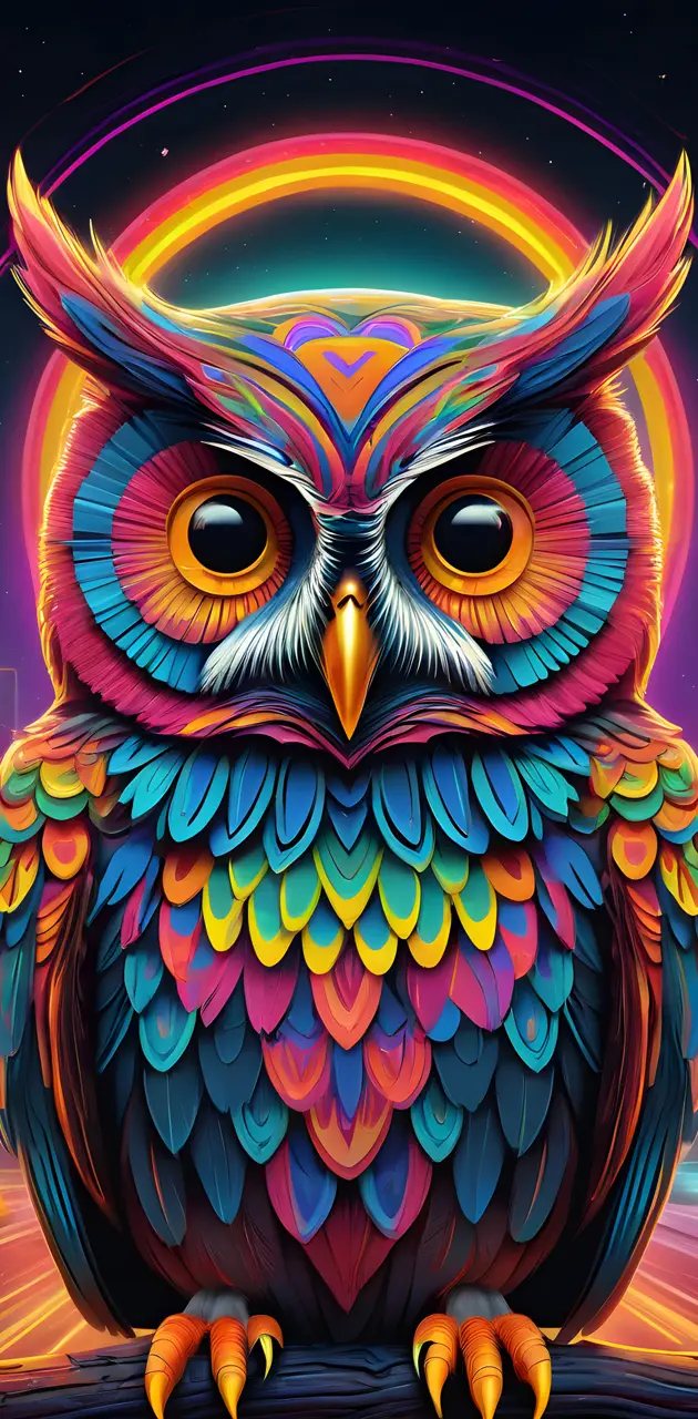 a colorful owl statue