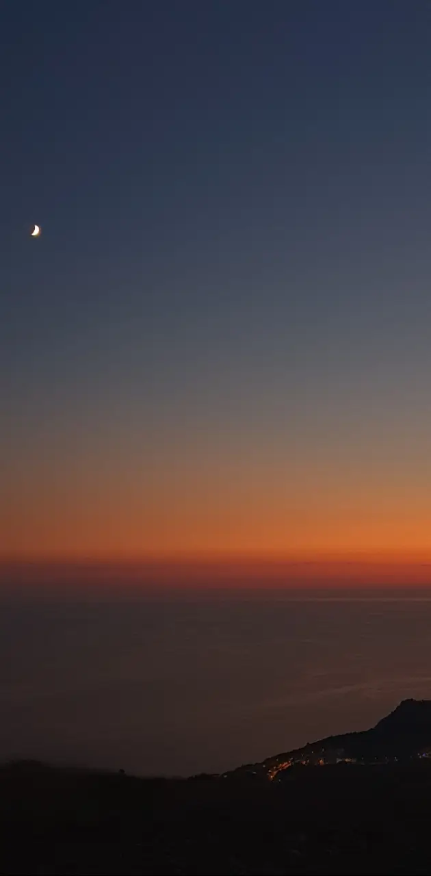 SUNSET WITH MOON