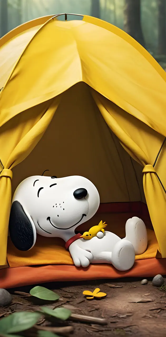 Snoopy in the rain