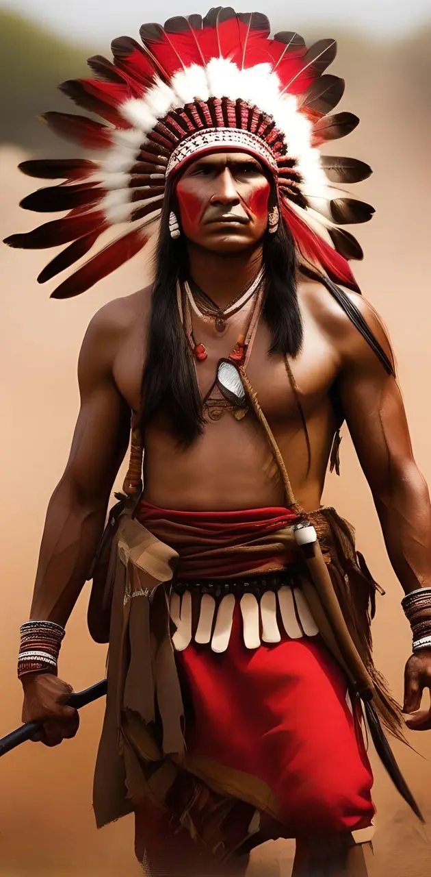 Red indian battle soilder