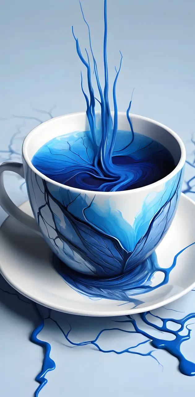 blue vains in a cup