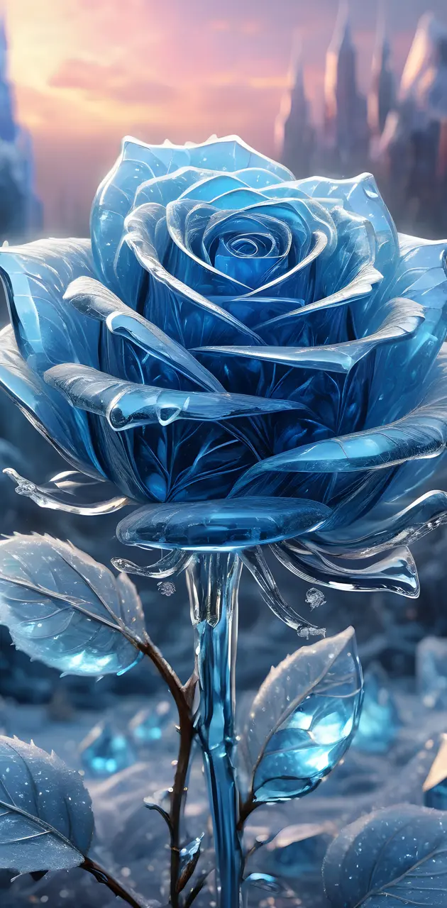 icy blue rose