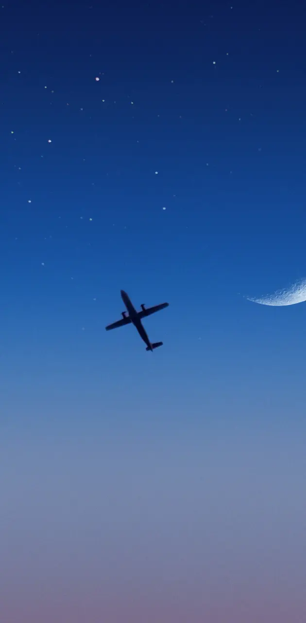 Plane in moon