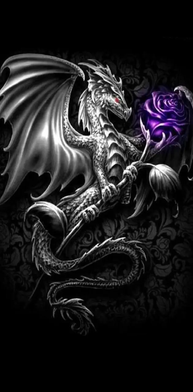 black and purple dragons wallpaper