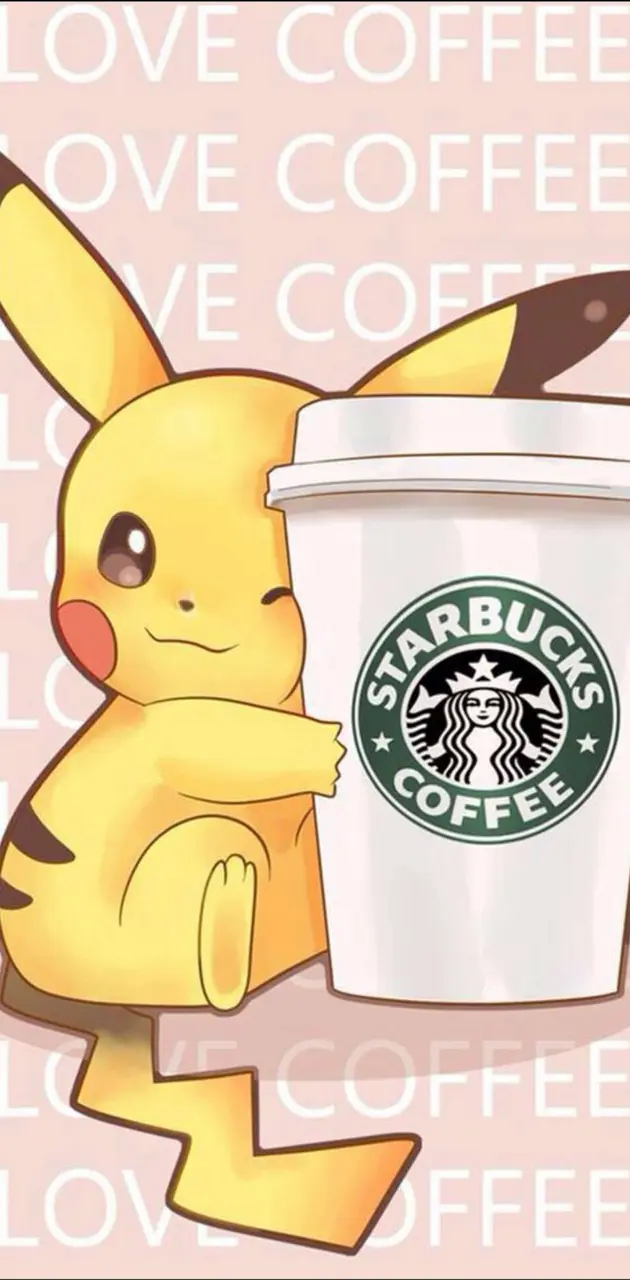 Pikachu luvs coffee