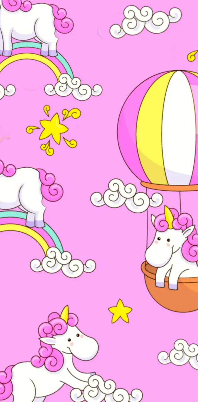 Cute pink unicorns 