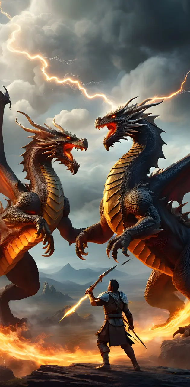 fighting warrior dragons