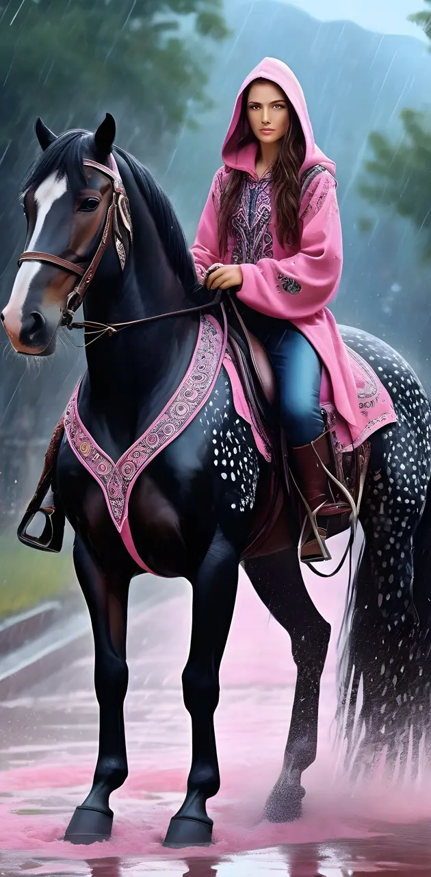 rainy day horseback riding