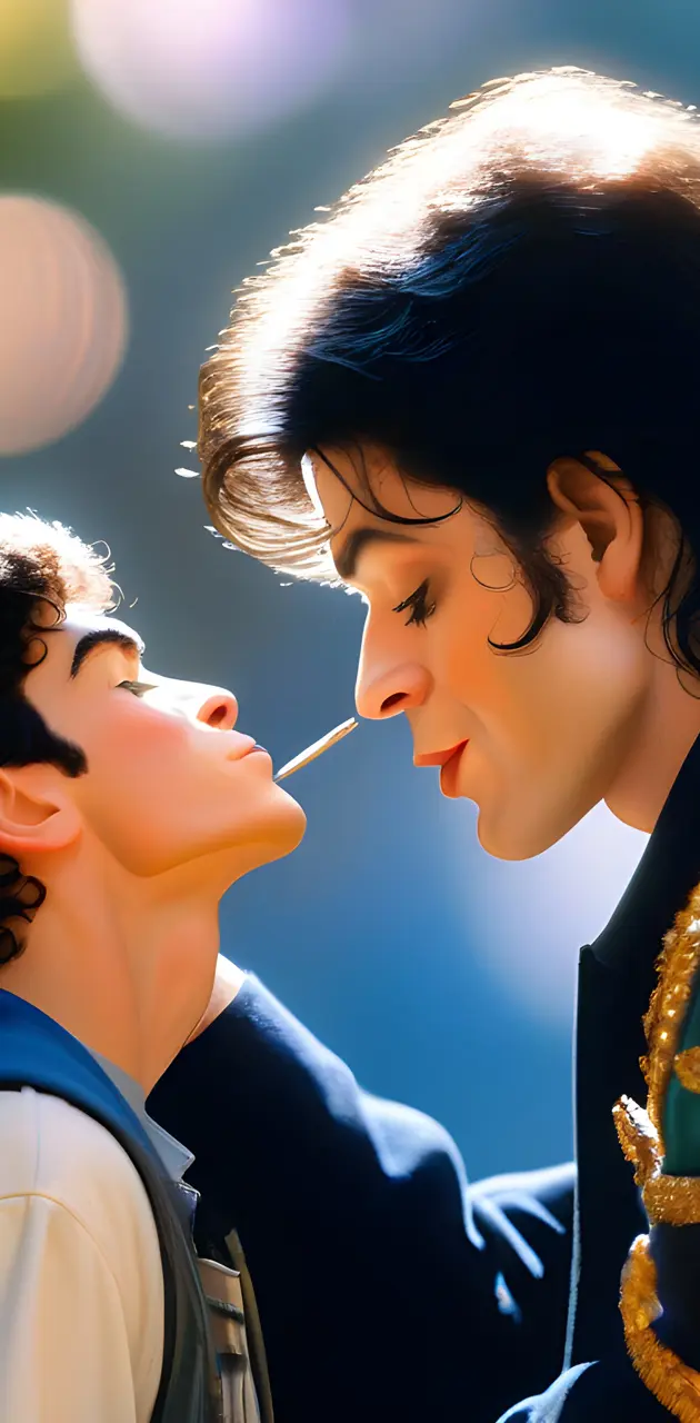 Michel Jackson kissing Michel Jackson