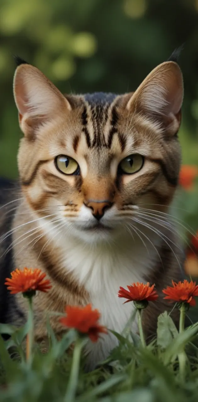 Cat and Nature Scenes: Wallpapers depicting cats in natural 