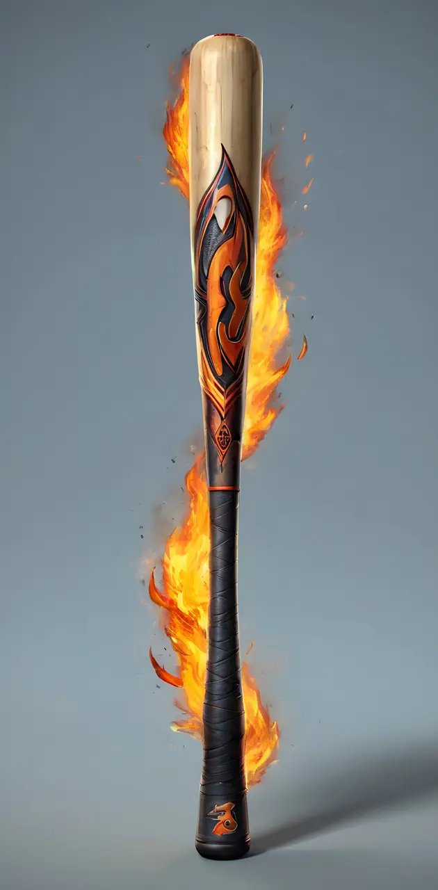 baseball bat con fuego