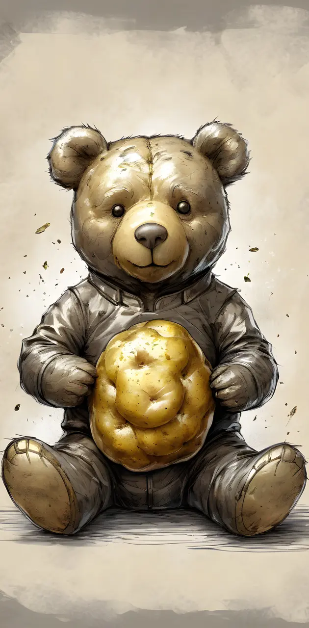 a teddy bear holding a pumpkin
