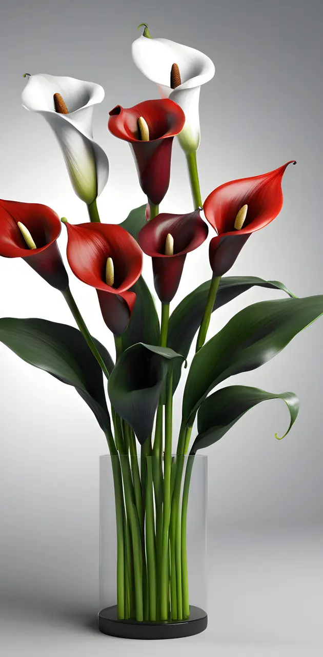 a vase with tulips
