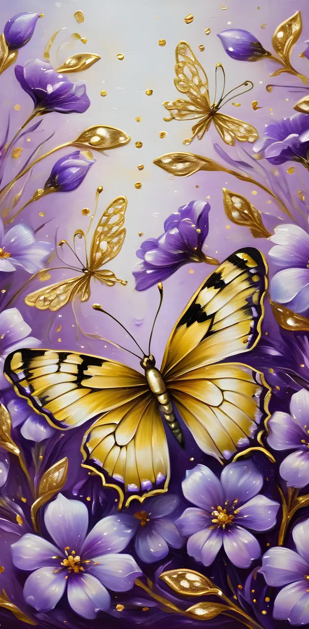 Butterflies and Flowers Painting