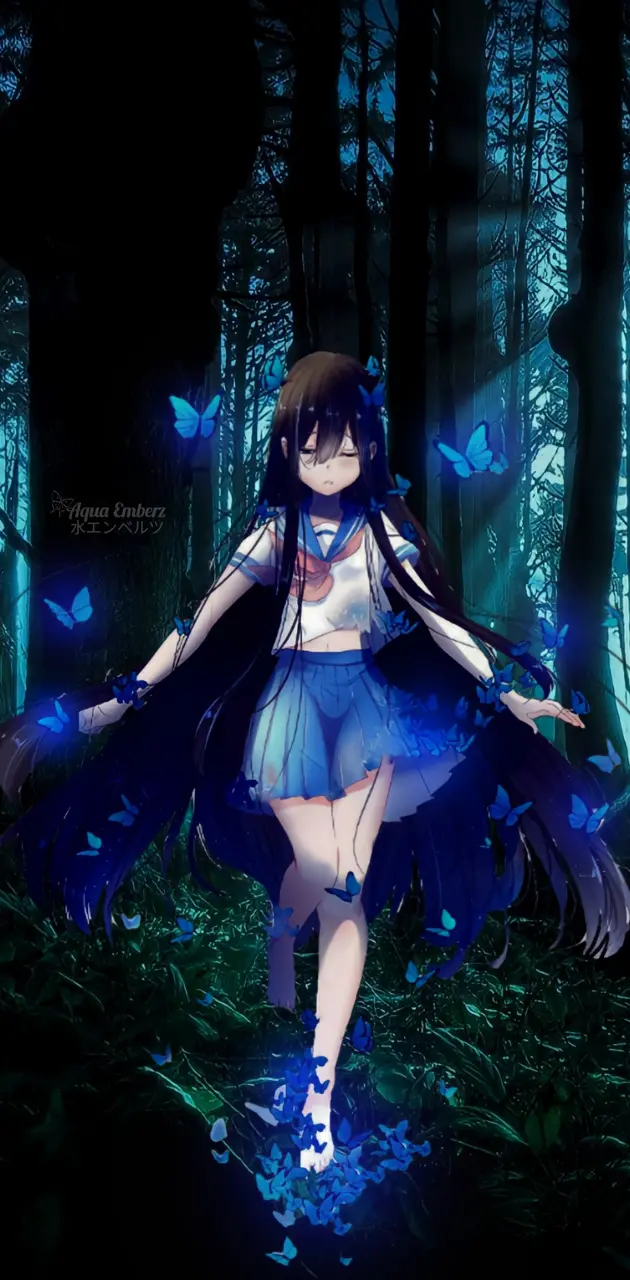 Blue Butterfly Girl