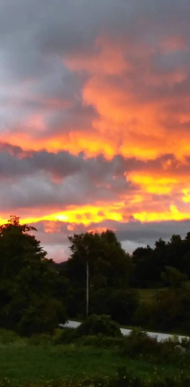 Fire Sunset Sky