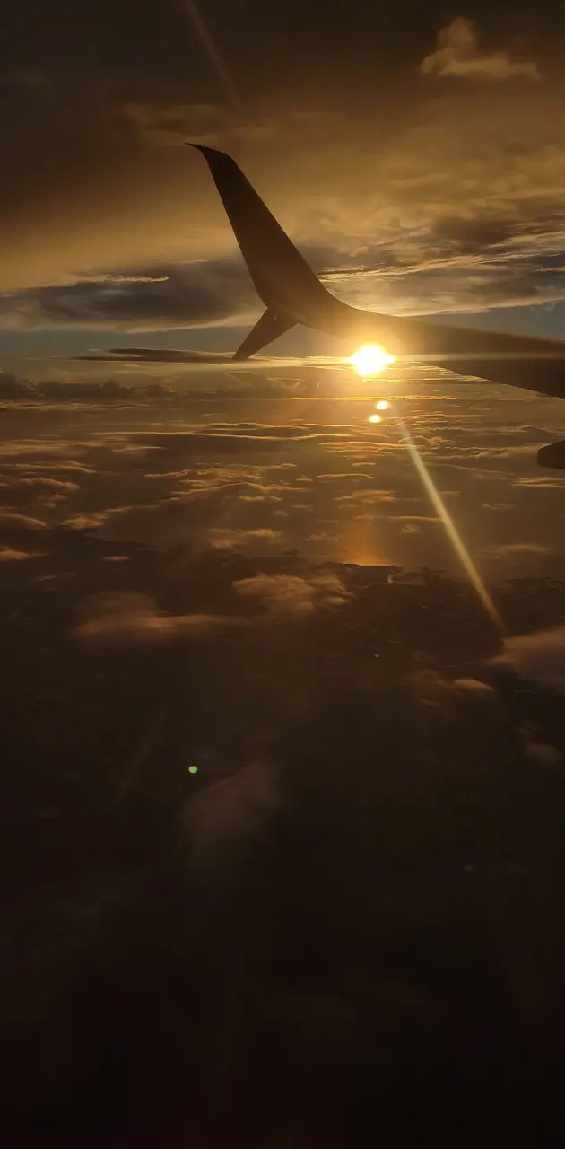 Sunset airplane 