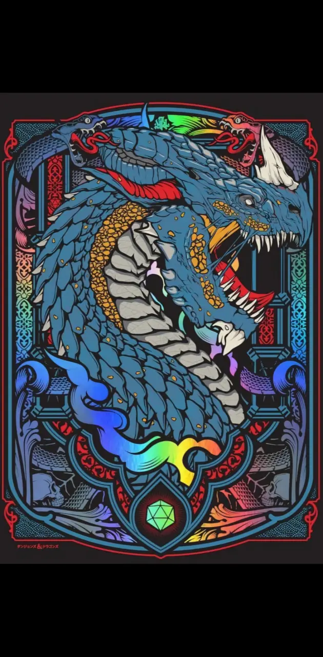 Blue dragon wall paper