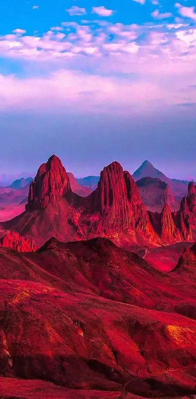 Red desert mountains