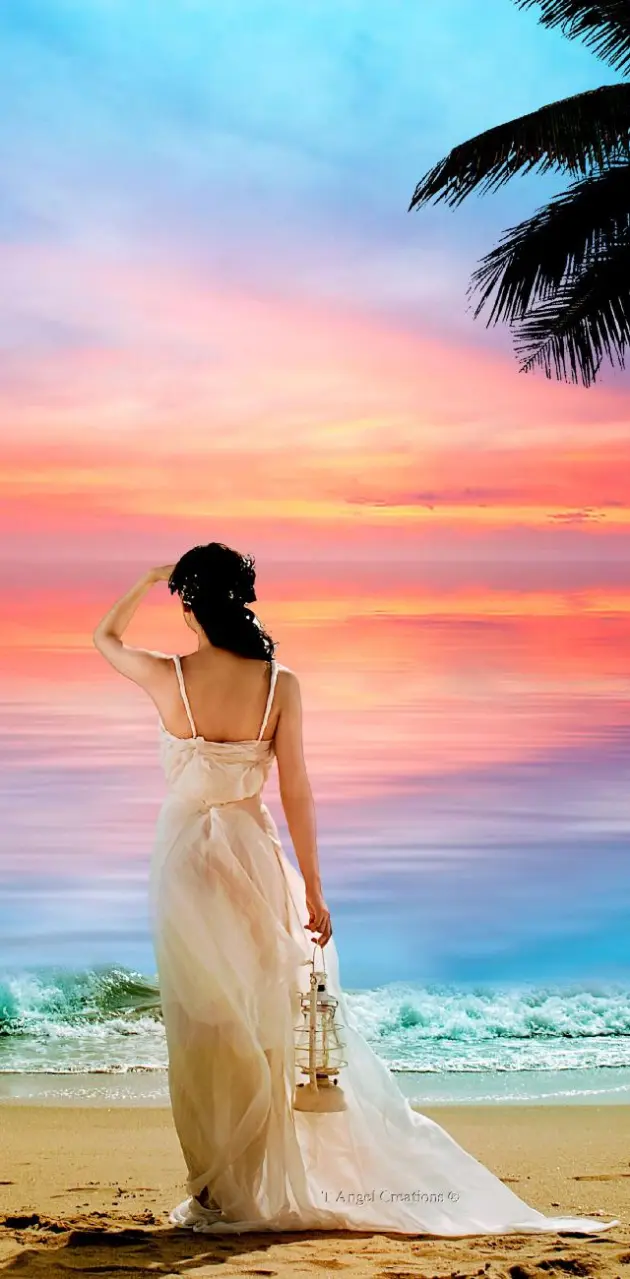 Beach Sunset Woman