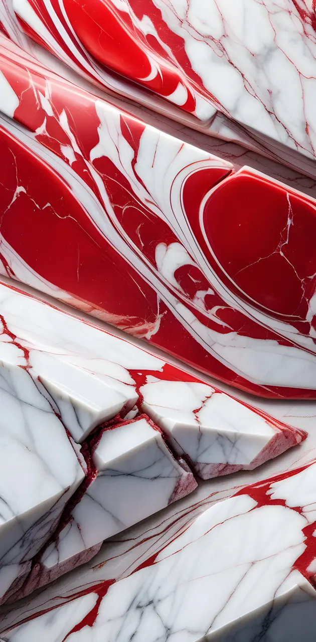red and white marble