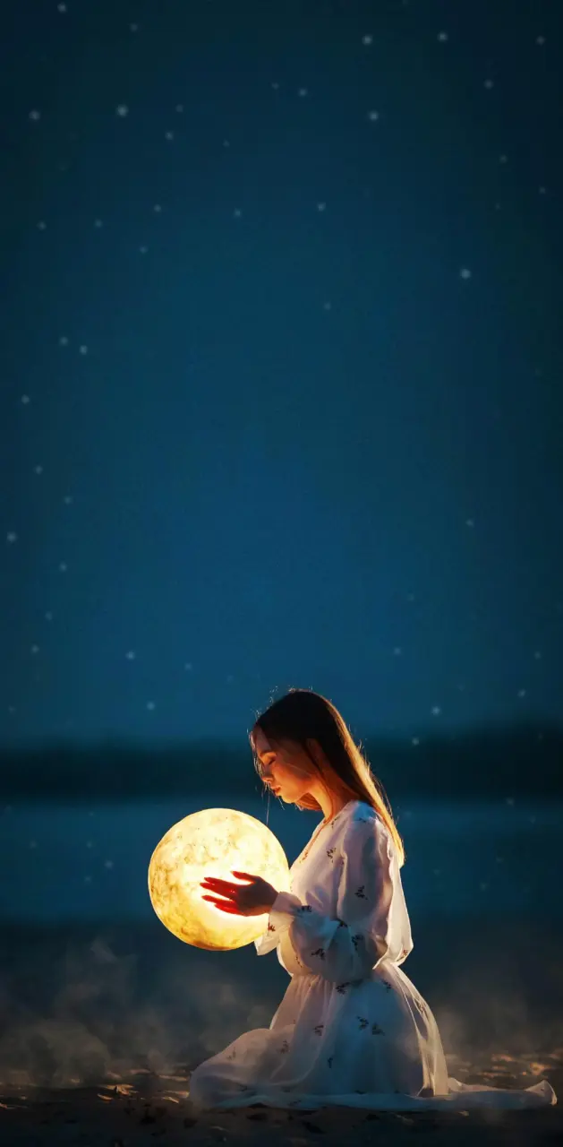 Woman and moon