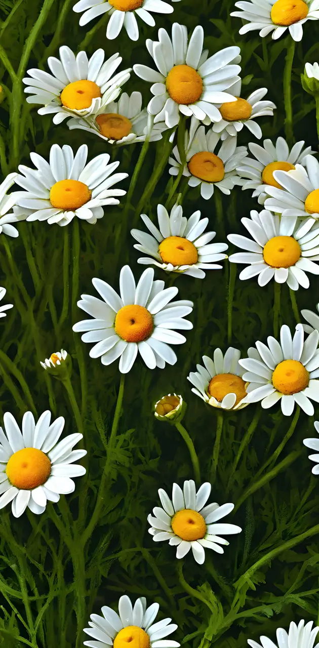 a group of white daisies