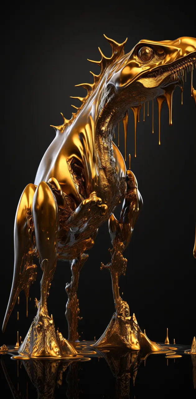 Gold melting dinosaur