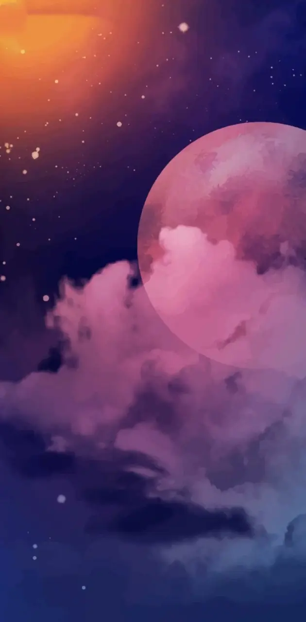 Pink moon  Pink moon wallpaper, Moon and stars wallpaper, Pink moon