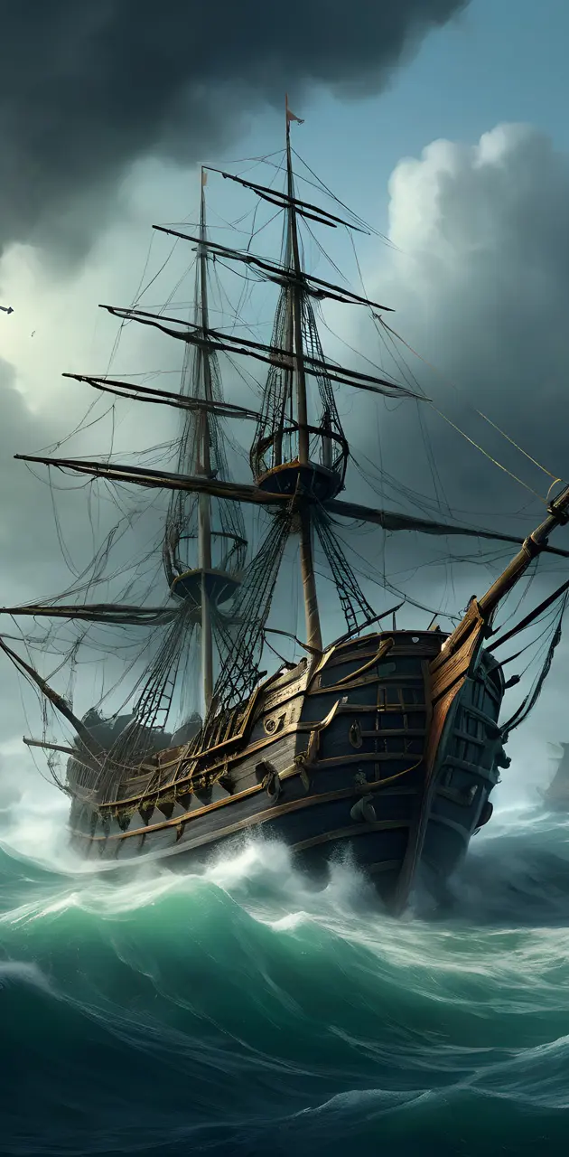 bateau pirate tempête