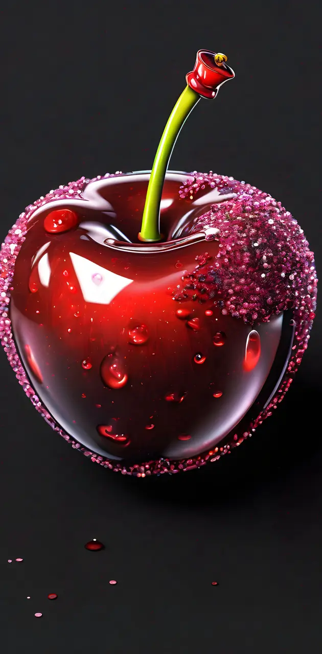 a red apple with a green stem