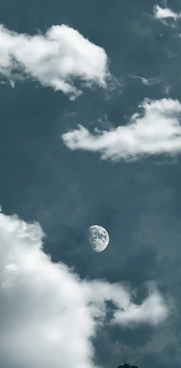 Moon with a Blue sky