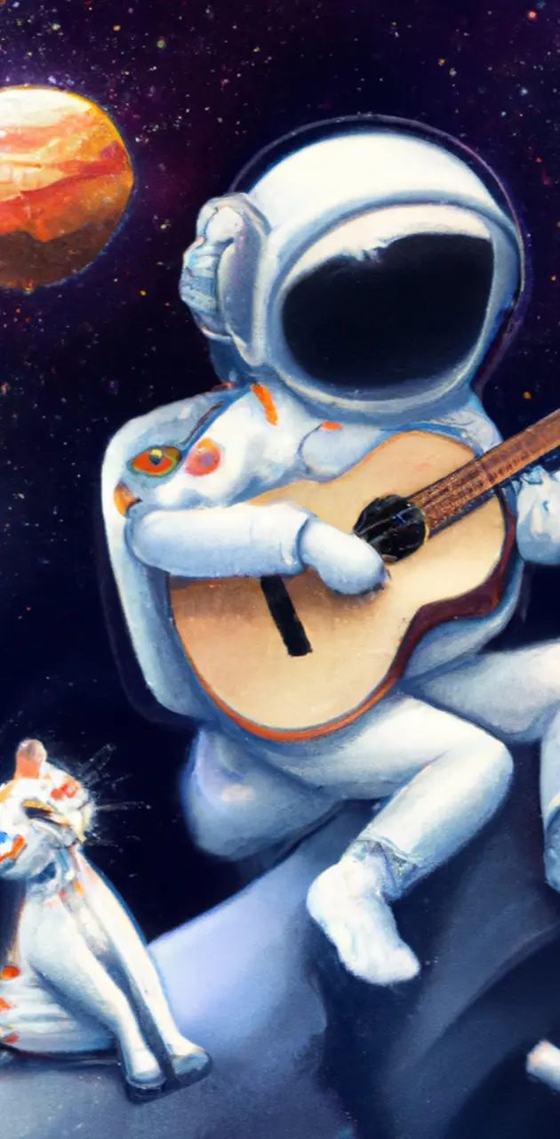 Astronaut with cat