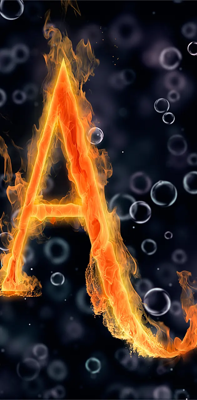 letter A under water