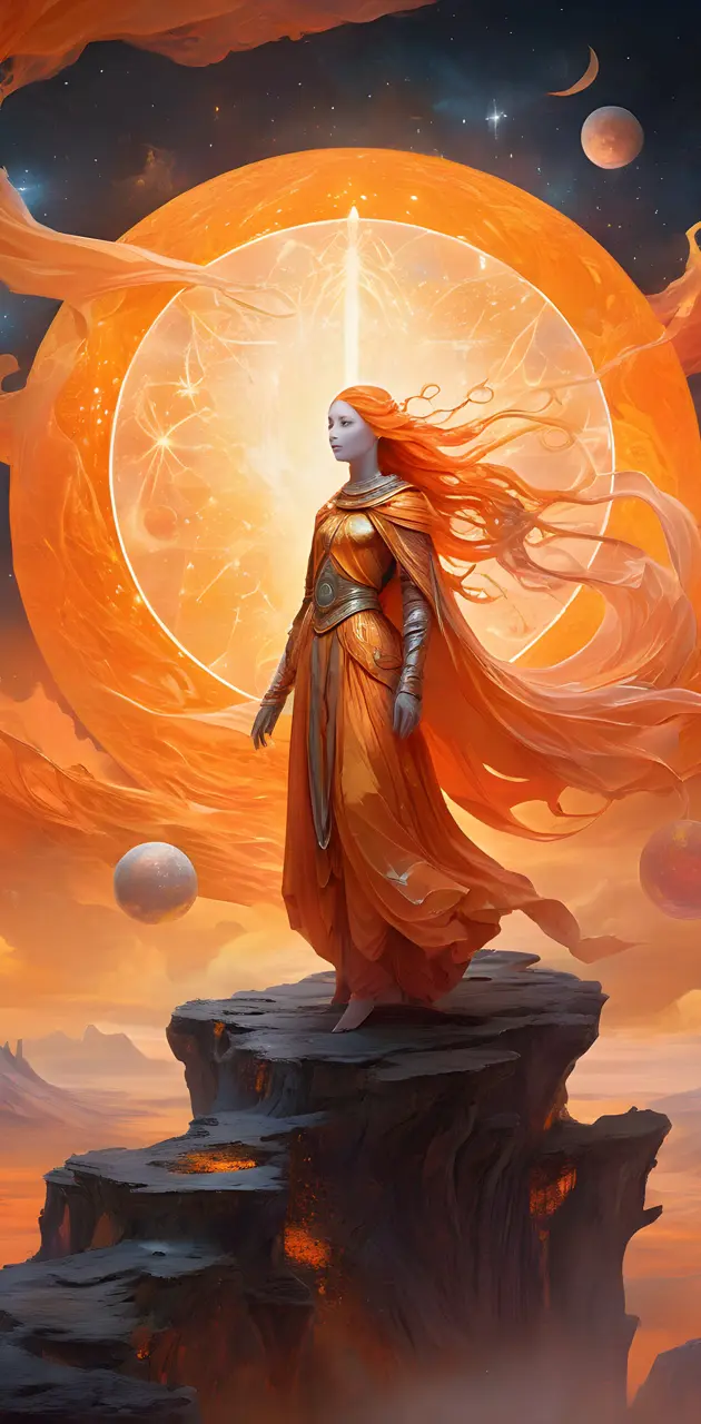 orange otherworldly woman