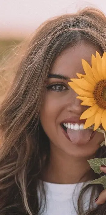 cute girl  sunflower