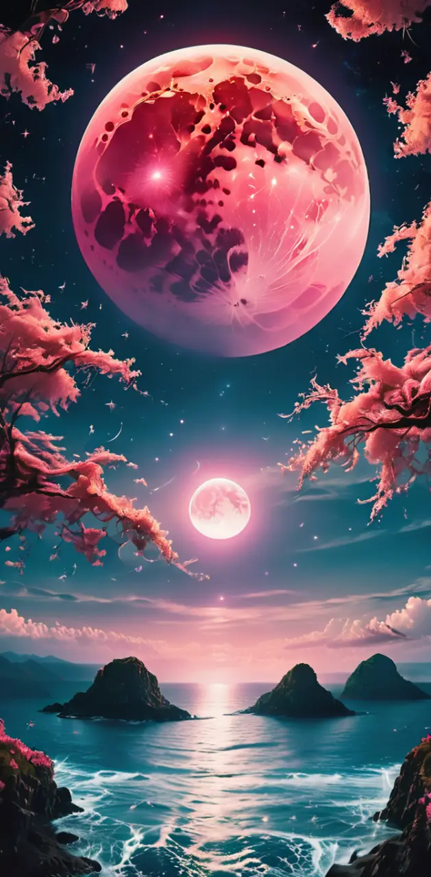 Pink moon island
