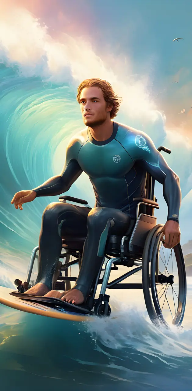 guy surfing in a wheelchair