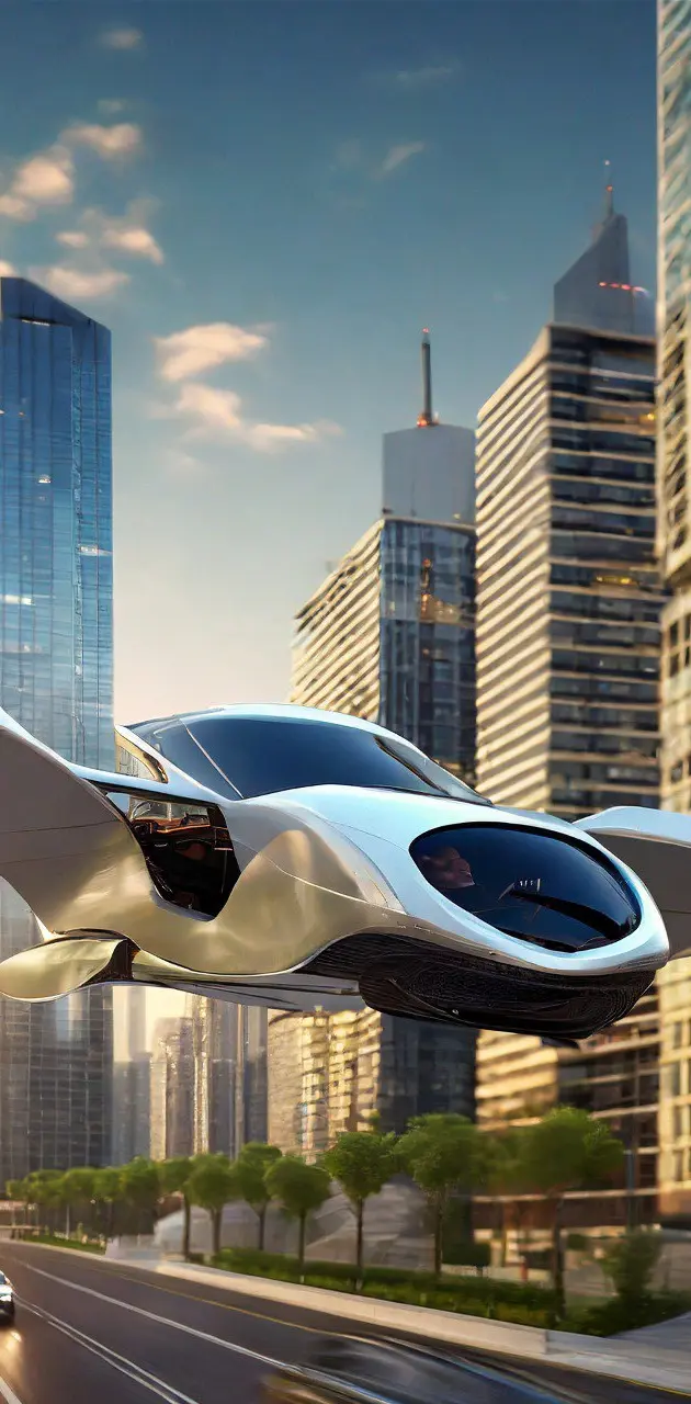 Futuristic flying car