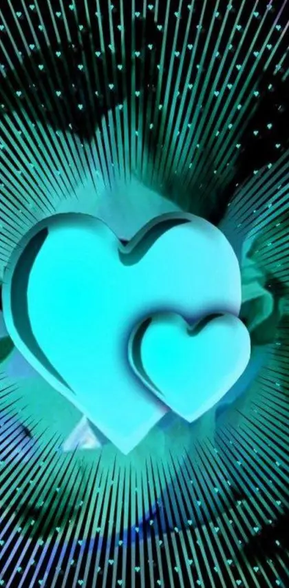 Blue Hearts In 3d