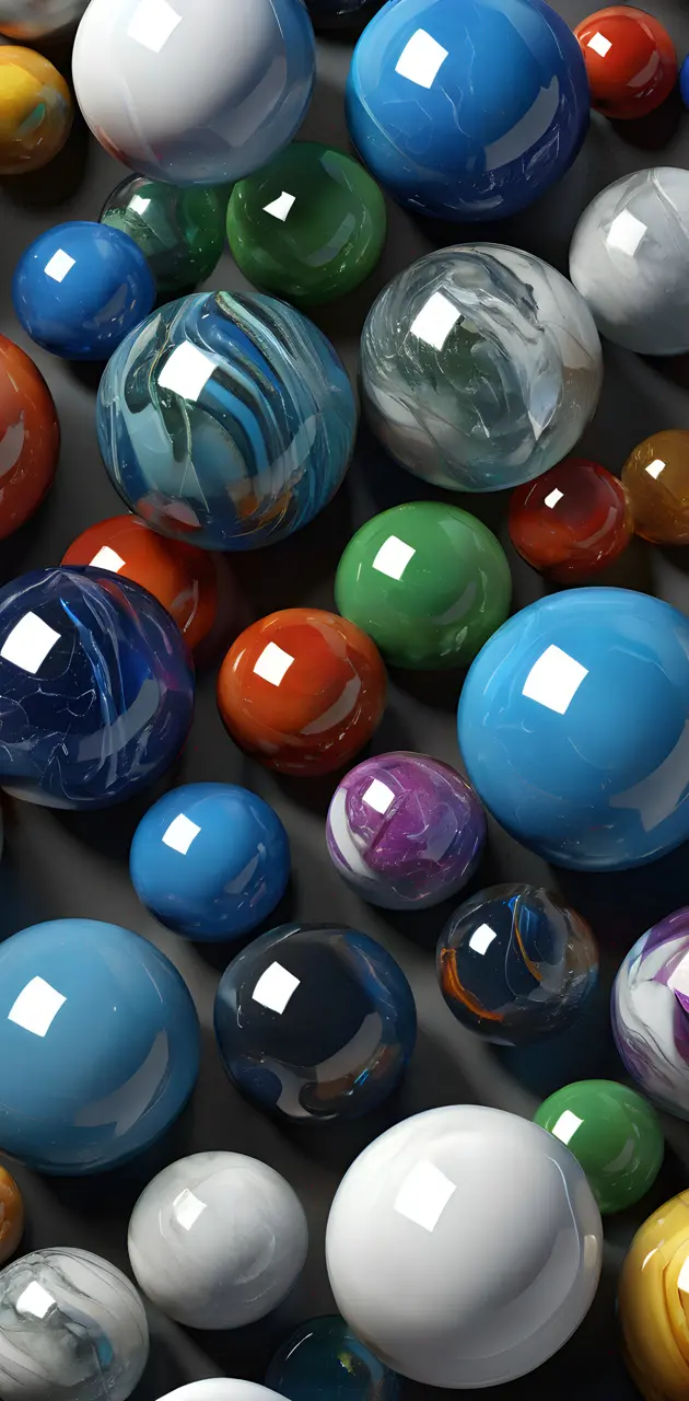 a group of colorful marbles