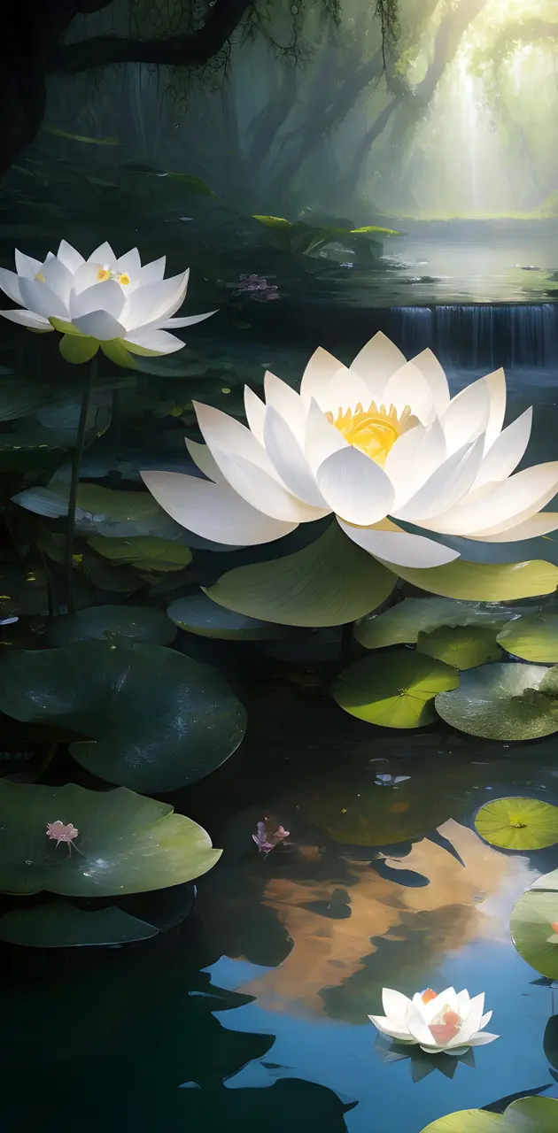 Blooming white lotus f